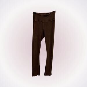 Year of Ours lounge flare pants in dark oak ribbed | Sz S
